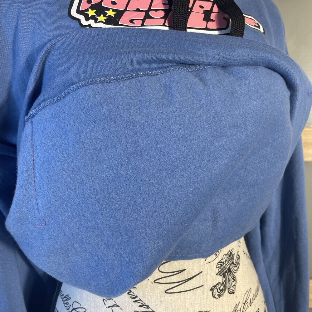 Powerpuff Girls Oversized Blue Graphic Hoodie Womens Cozy Cartoon Pullover - Picture 6 of 7